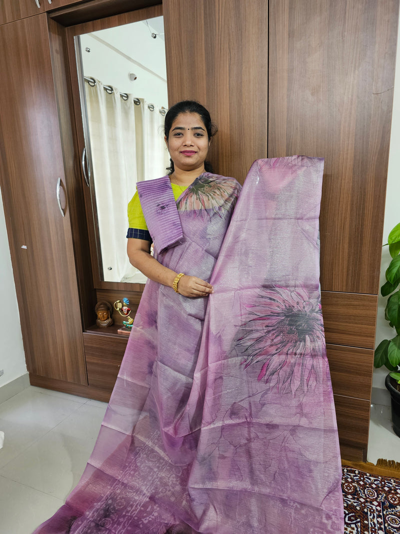 Tissue Saree - Purple