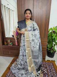 Tissue Saree - Black and White