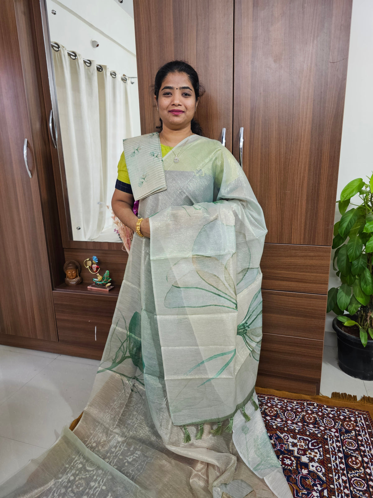 Tissue Saree - Green