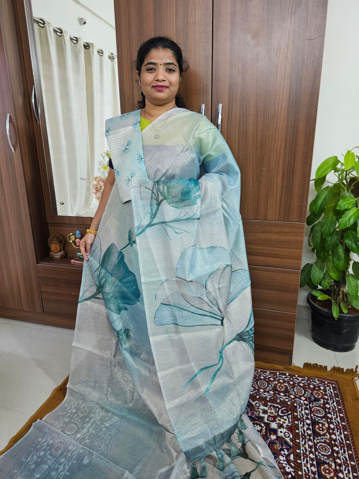 Tissue Saree - Green