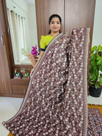 Semi Chanderi Saree - Brown