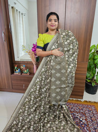 Semi Chanderi Saree - Green