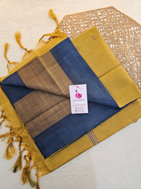 Navy Blue with Brown Pallu Handwoven Chinnalampattu Saree