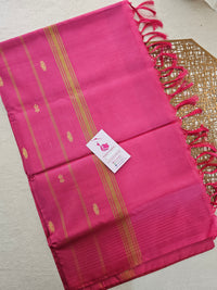 Maroon with Pink Pallu Handwoven Chinnalampattu Saree