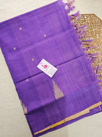 Cream with Lavender Pallu Handwoven Chinnalampattu Saree