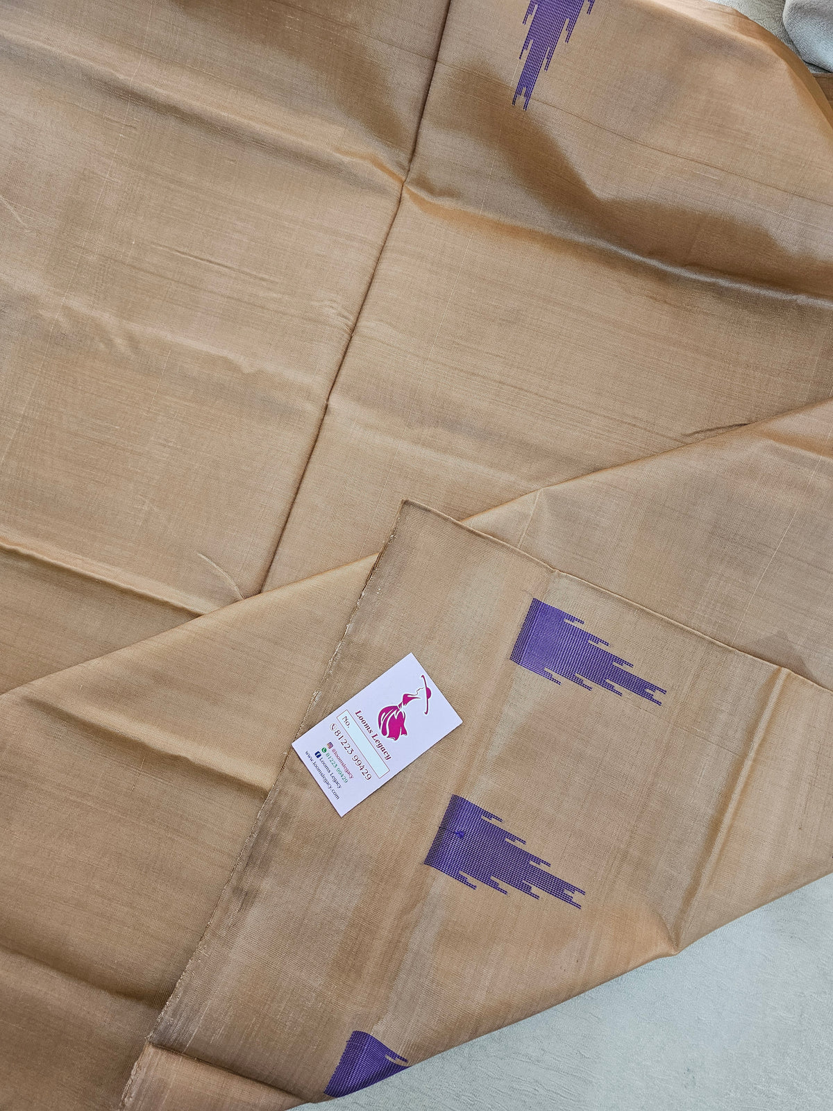 Cream with Lavender Pallu Handwoven Chinnalampattu Saree