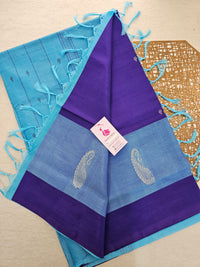 Violet with Blue Pallu Handwoven Chinnalampattu Saree