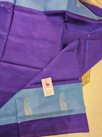 Violet with Blue Pallu Handwoven Chinnalampattu Saree