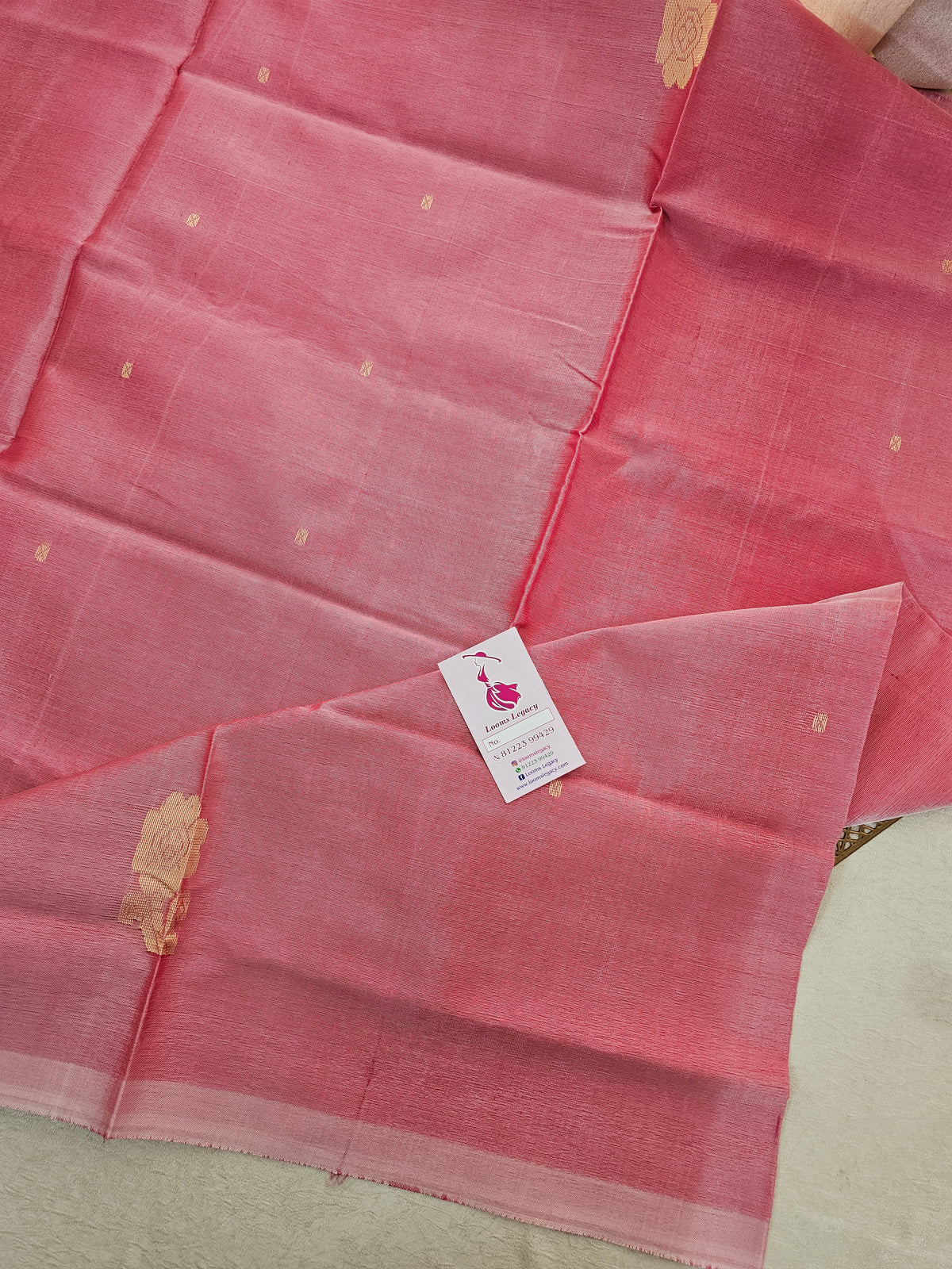 Pink with Purple Pallu Handwoven Chinnalampattu Saree