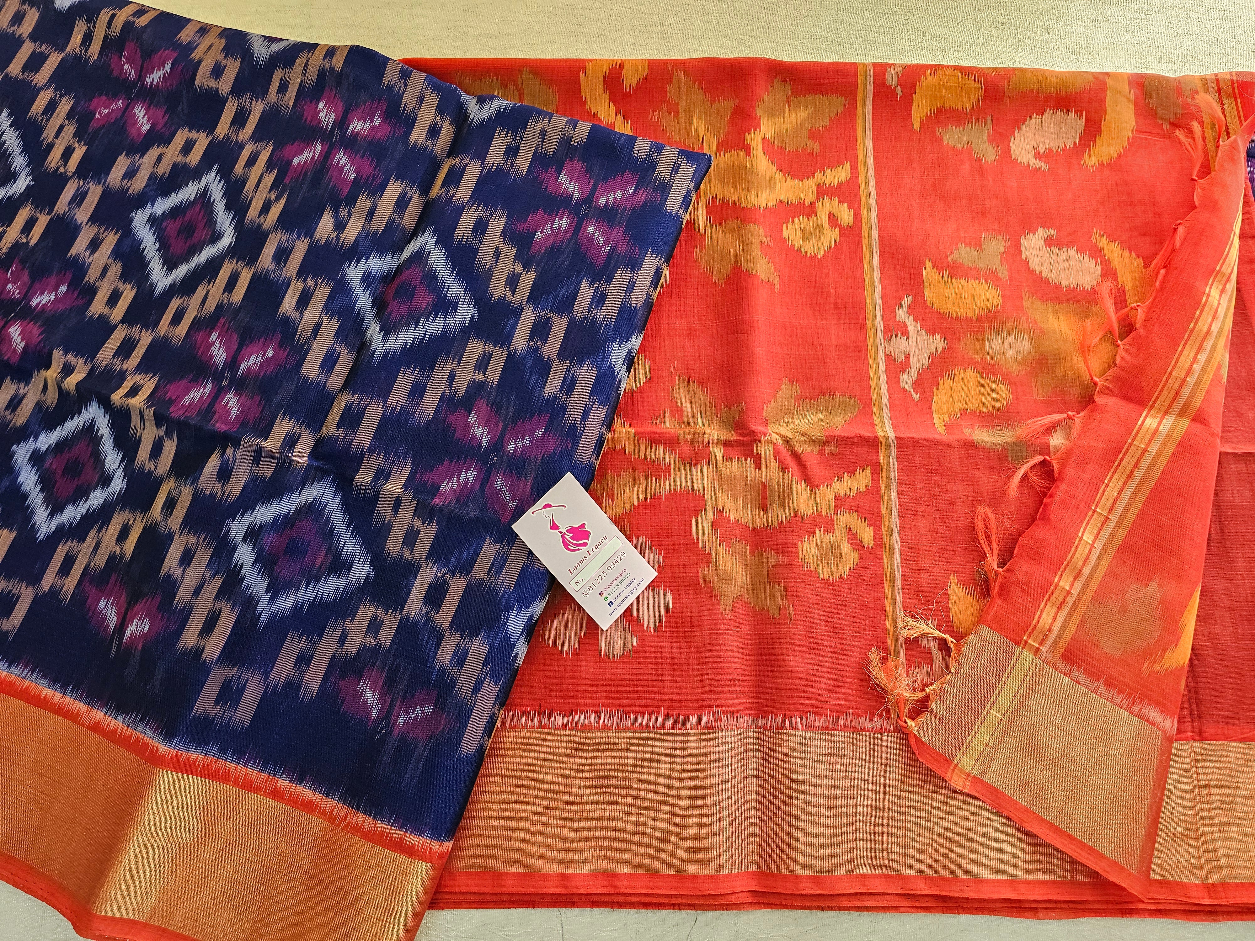 Handloom Pochampally Ikat Cotton Saree 10031986 – Avishya.com