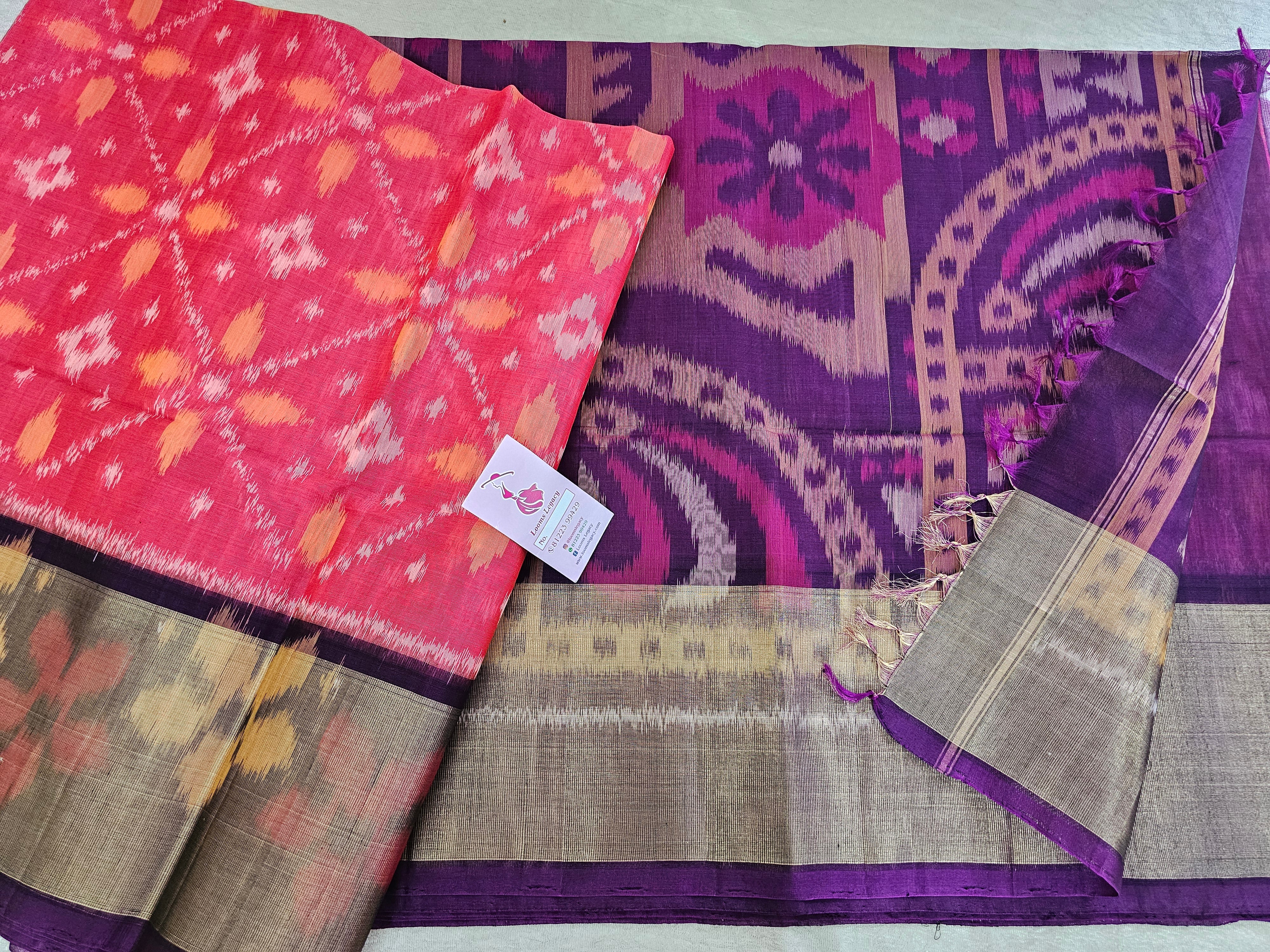 Neisha - Double Shade Pochampally Ikat Silk Saree | Pochampally Silks