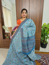 Semi Chanderi Saree - Light Blue Shade