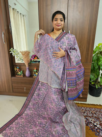 Semi Chanderi Saree - Light Lavender Shade