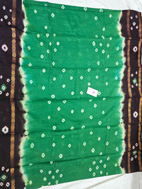 Madurai Sungadi Soft Cotton Saree with Borders - Green with Maroon