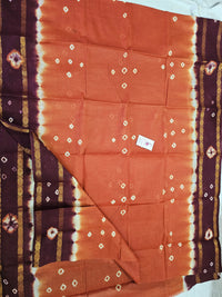 Madurai Sungadi Soft Cotton Saree with Borders - Brown with Maroon