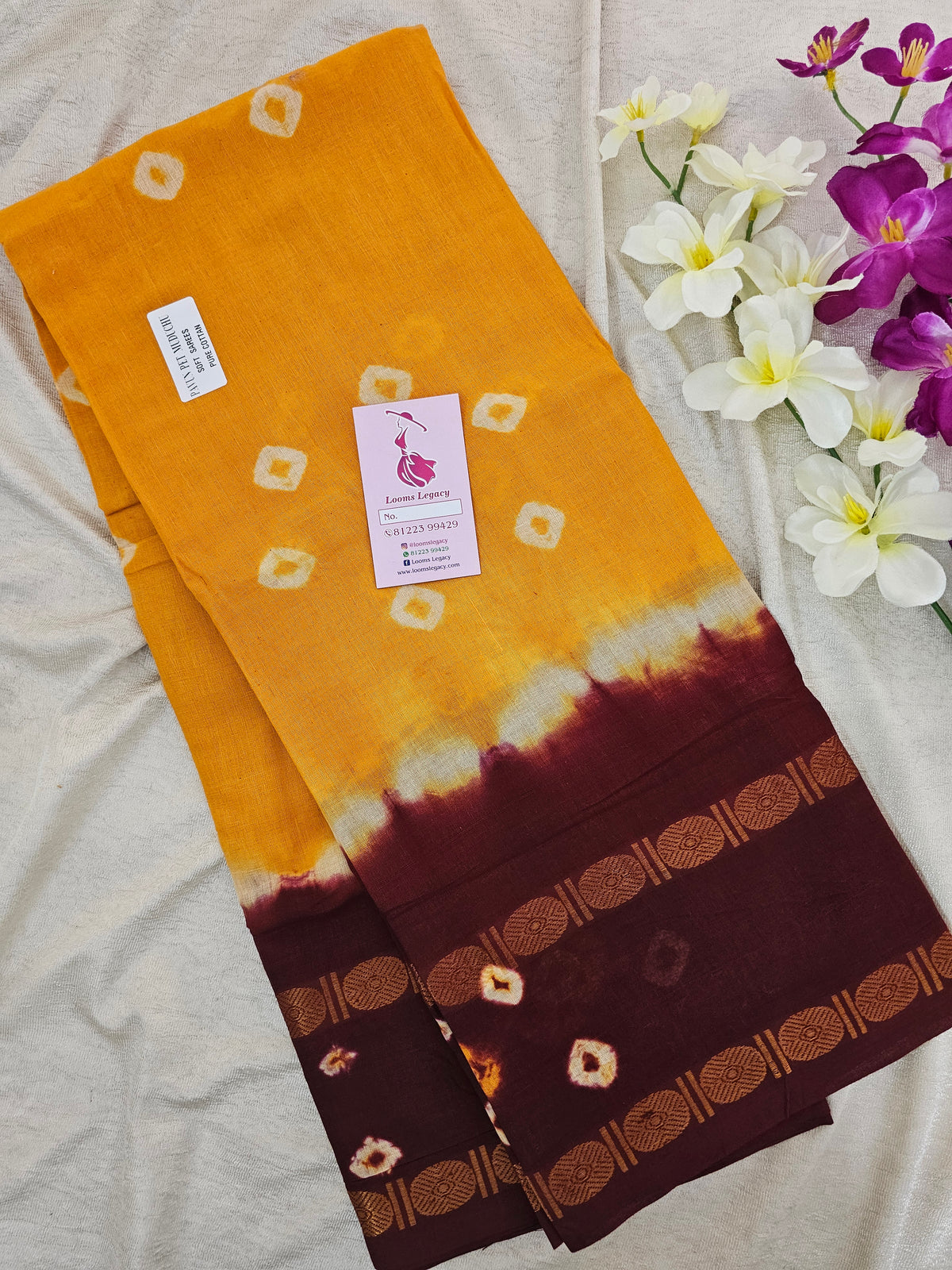 Madurai Sungadi Soft Cotton Saree with Borders - Yellow with Maroon