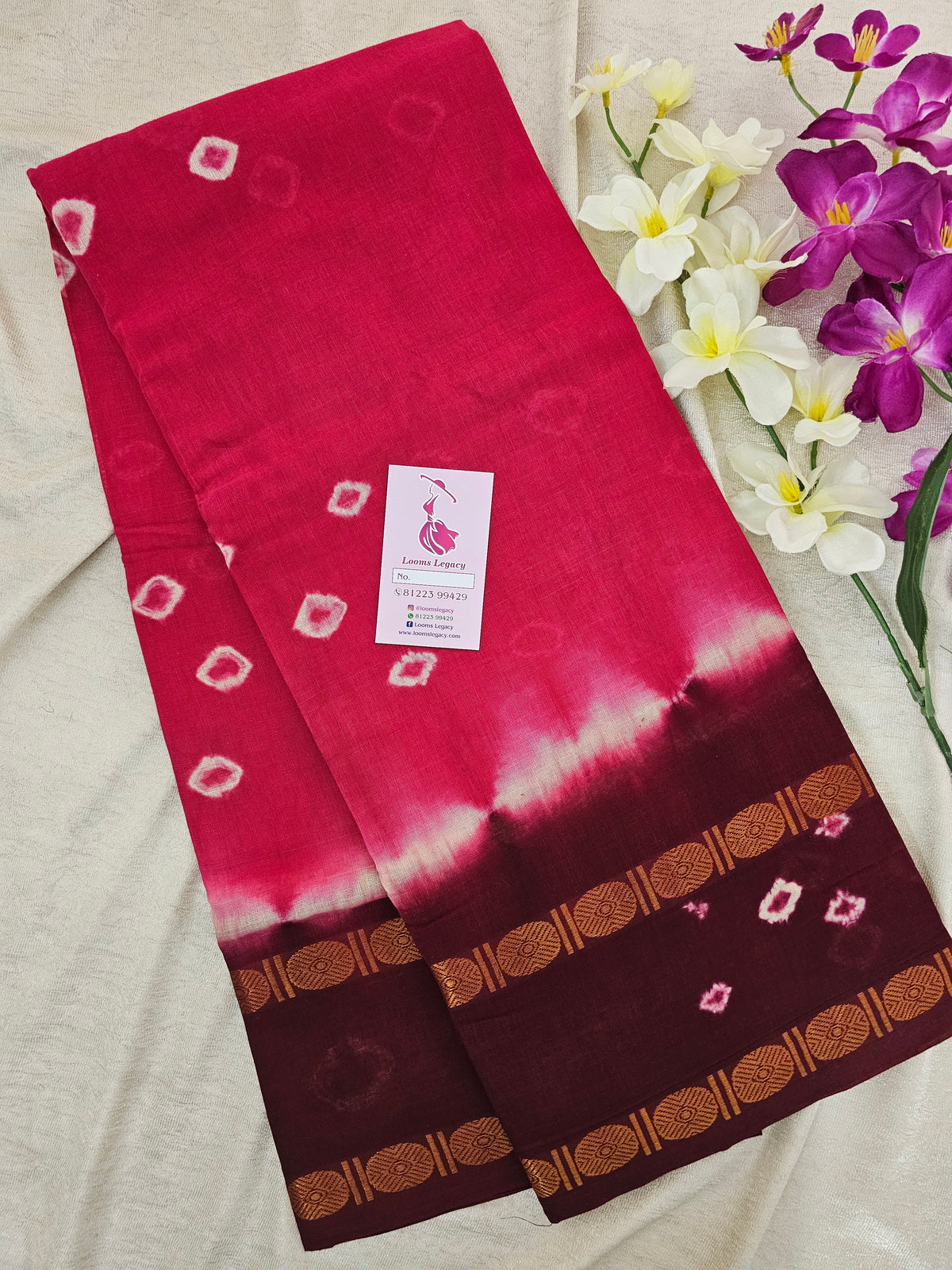 Madurai Sungadi Soft Cotton Saree with Borders -  Pink and Maroon