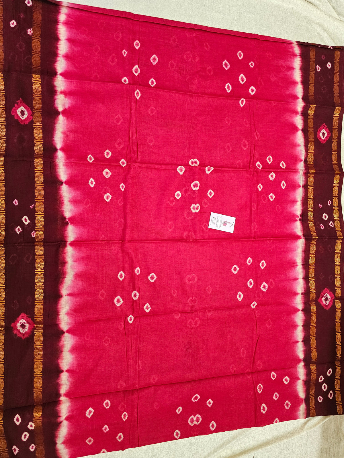 Madurai Sungadi Soft Cotton Saree with Borders -  Pink and Maroon