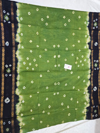 Madurai Sungadi Soft Cotton Saree with Borders -  Green with Black