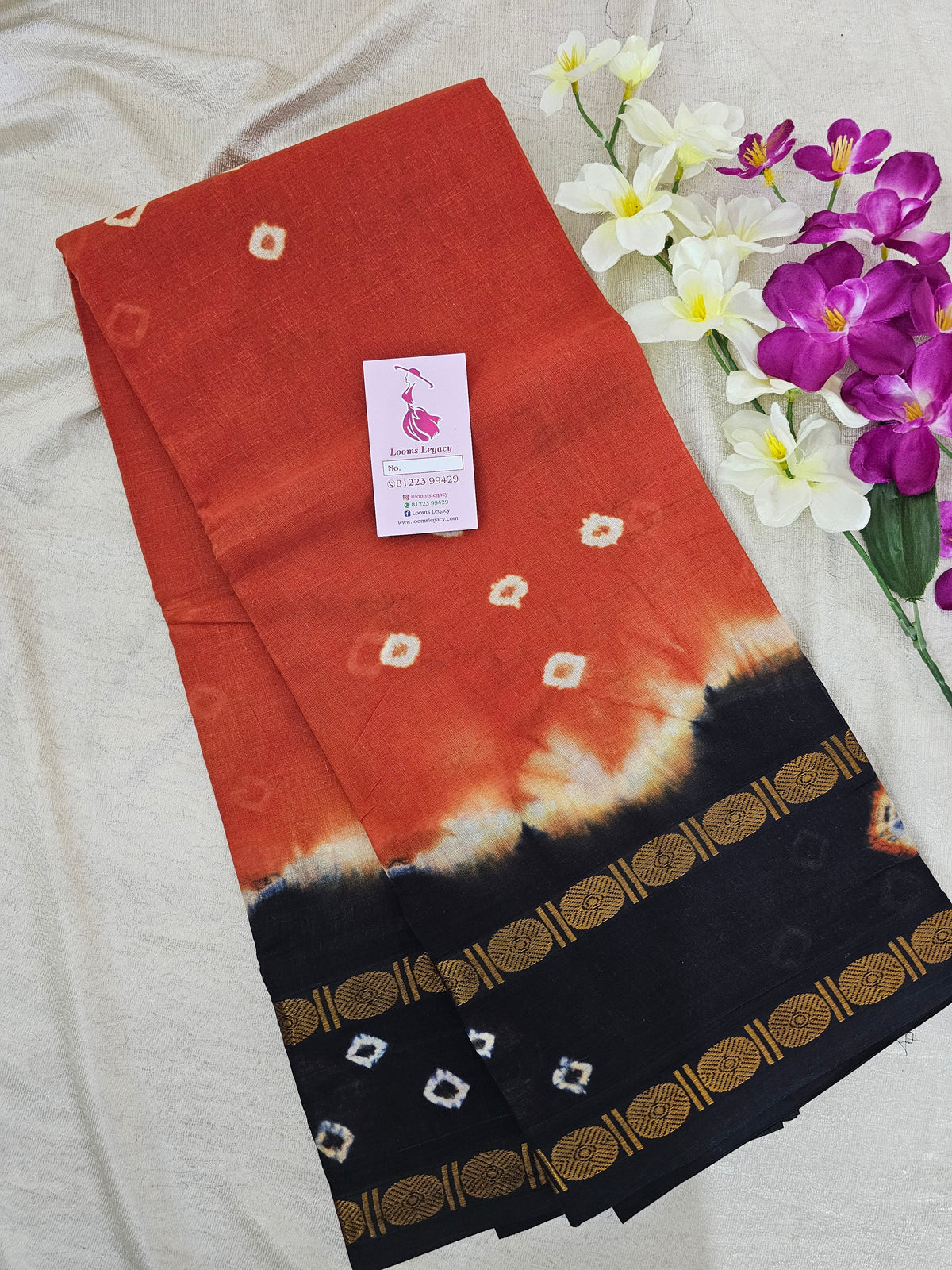 Madurai Sungadi Soft Cotton Saree with Borders - Brown with Black