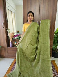 Linen Cotton with Kalamkari Pallu - Green