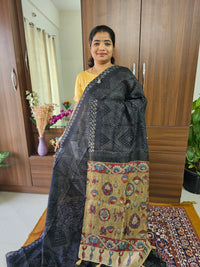 Linen Cotton with Kalamkari Pallu - Black