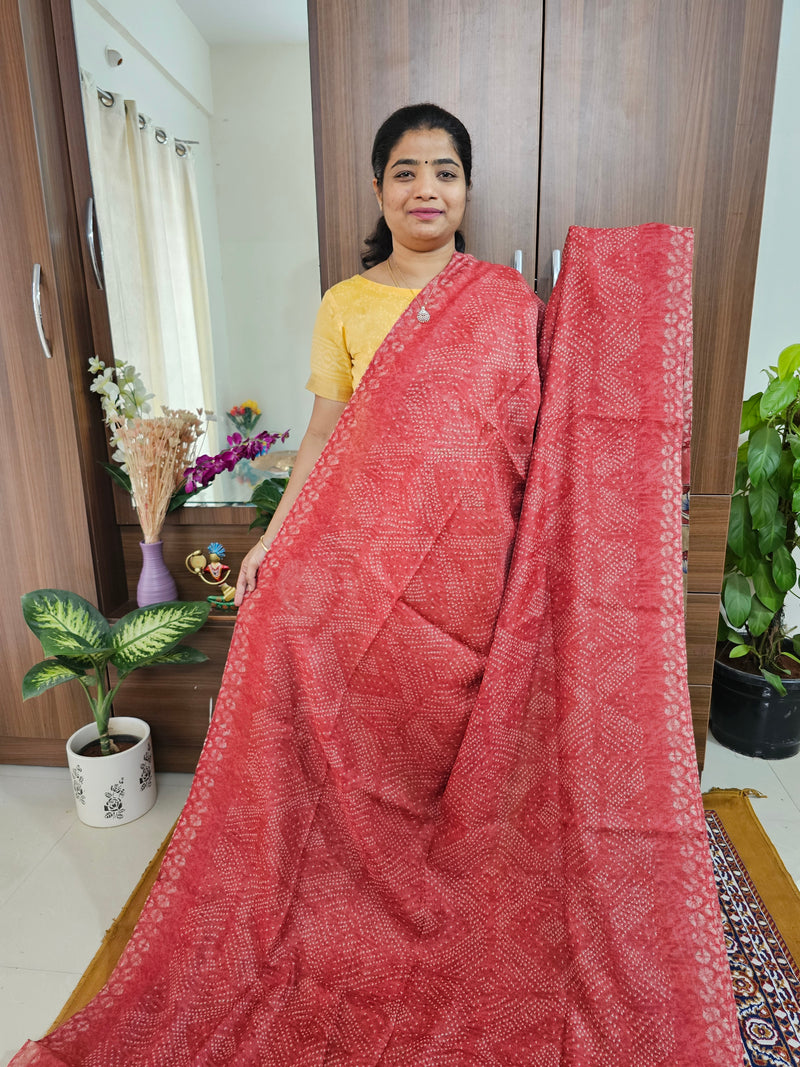 Linen Cotton with Kalamkari Pallu - Peach