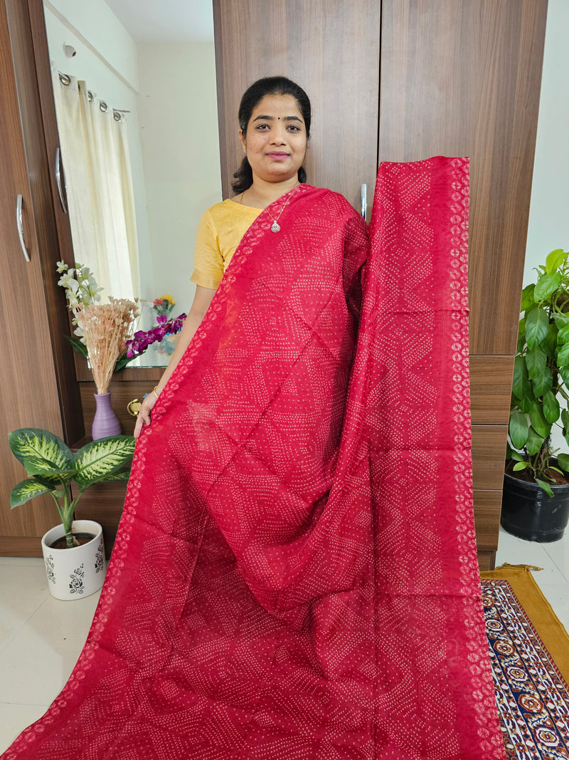 Linen Cotton with Kalamkari Pallu - Pink