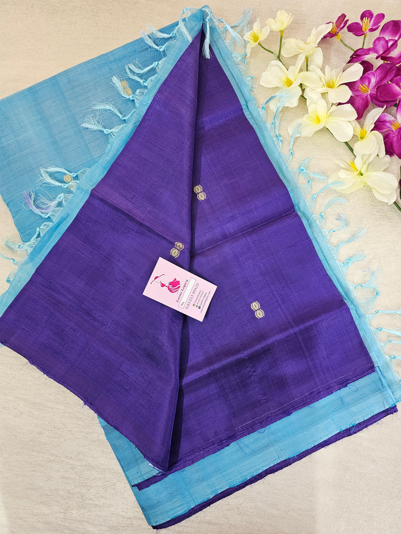 Violet with Blue Pallu Handwoven Chinnalampattu Saree