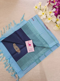 Dual Shade Peacock Green with Blue  Pallu Handwoven Chinnalampattu Saree