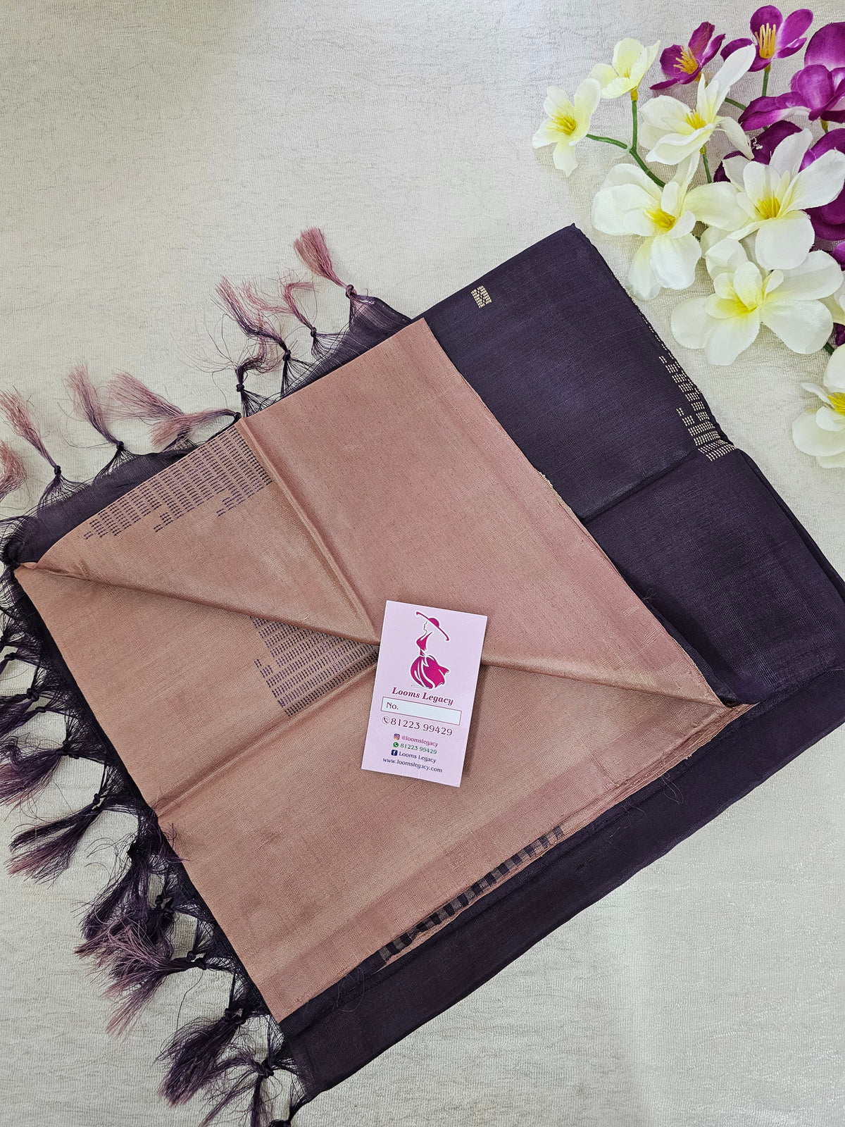 Onion Pink with Brown Pallu Handwoven Chinnalampattu Saree