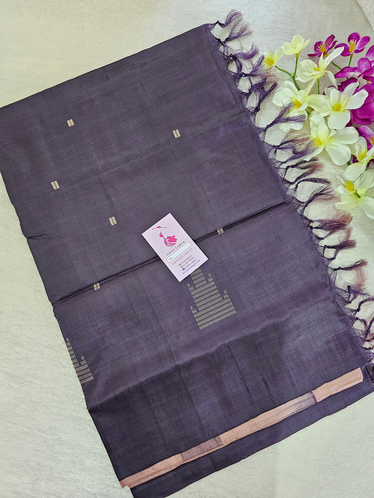 Onion Pink with Brown Pallu Handwoven Chinnalampattu Saree