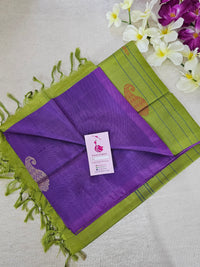 Purple with Green Pallu Handwoven Chinnalampattu Saree