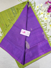 Purple with Green Pallu Handwoven Chinnalampattu Saree