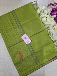 Purple with Green Pallu Handwoven Chinnalampattu Saree