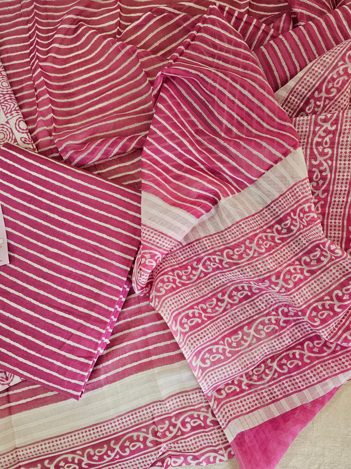 Soft Cotton Unstitched Suit - Pink