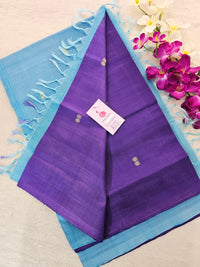 Violet with Blue Pallu Handwoven Chinnalampattu Saree