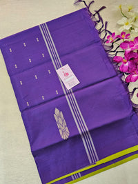 Green with Violet Pallu Handwoven Chinnalampattu Saree