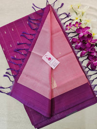 Pink with Magenta Pink Pallu Handwoven Chinnalampattu Saree