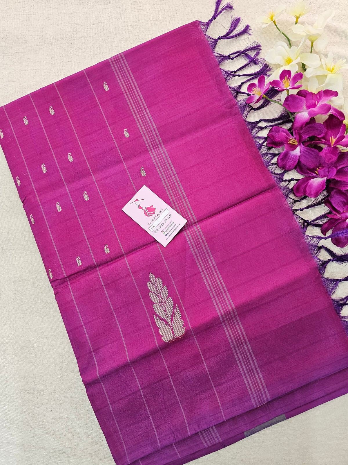 Pink with Magenta Pink Pallu Handwoven Chinnalampattu Saree