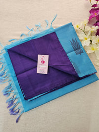 Purple with Blue Pallu Handwoven Chinnalampattu Saree