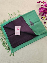 Dark Purple with Sea Green Pallu Handwoven Chinnalampattu Saree