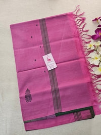 Bottle Green with Pink Pallu  Handwoven Chinnalampattu Saree