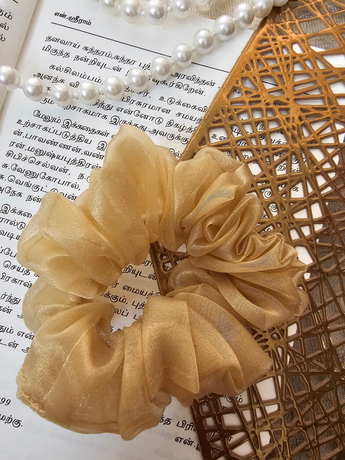 Golden  - Organza Scrunch