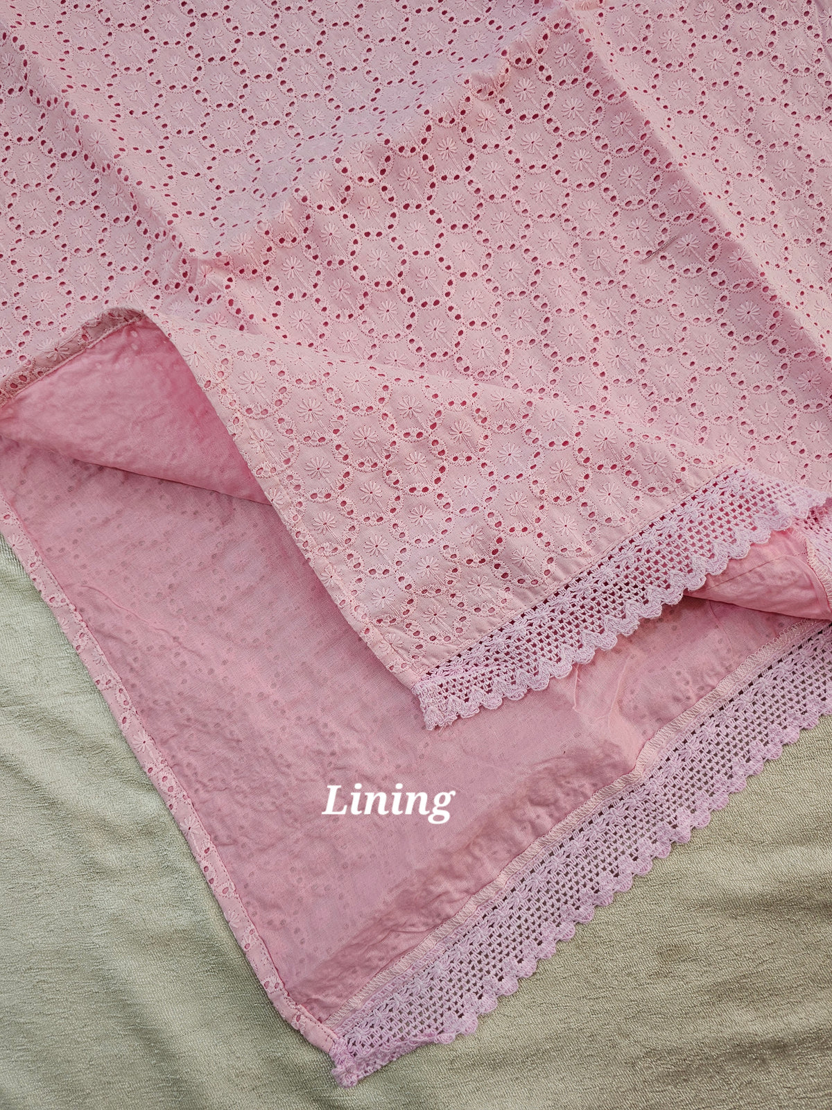 Cotton with Chikan Hakoba Work - Pink