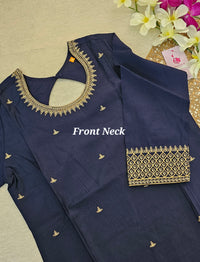 Santin Silk Embroidery Work Kurti - Blue