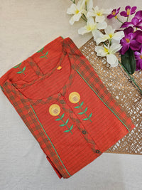 Soft Cotton Kurti - Dark Orange