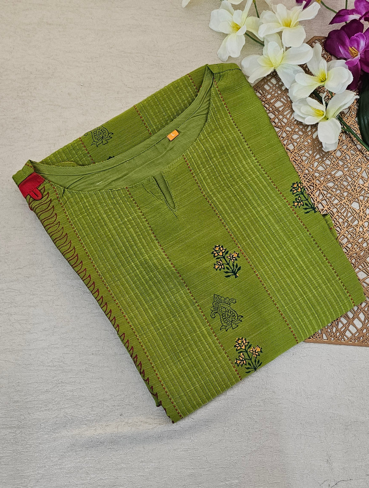 Silk Work Kurti - Green