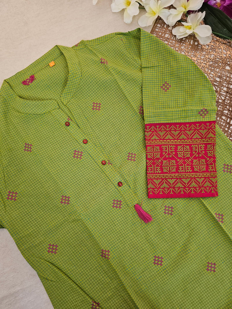 Soft Cotton Kurti - Green