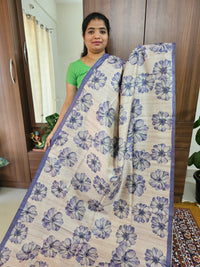 Semi Tussar with Striped Zari Weaving Saree - Violet